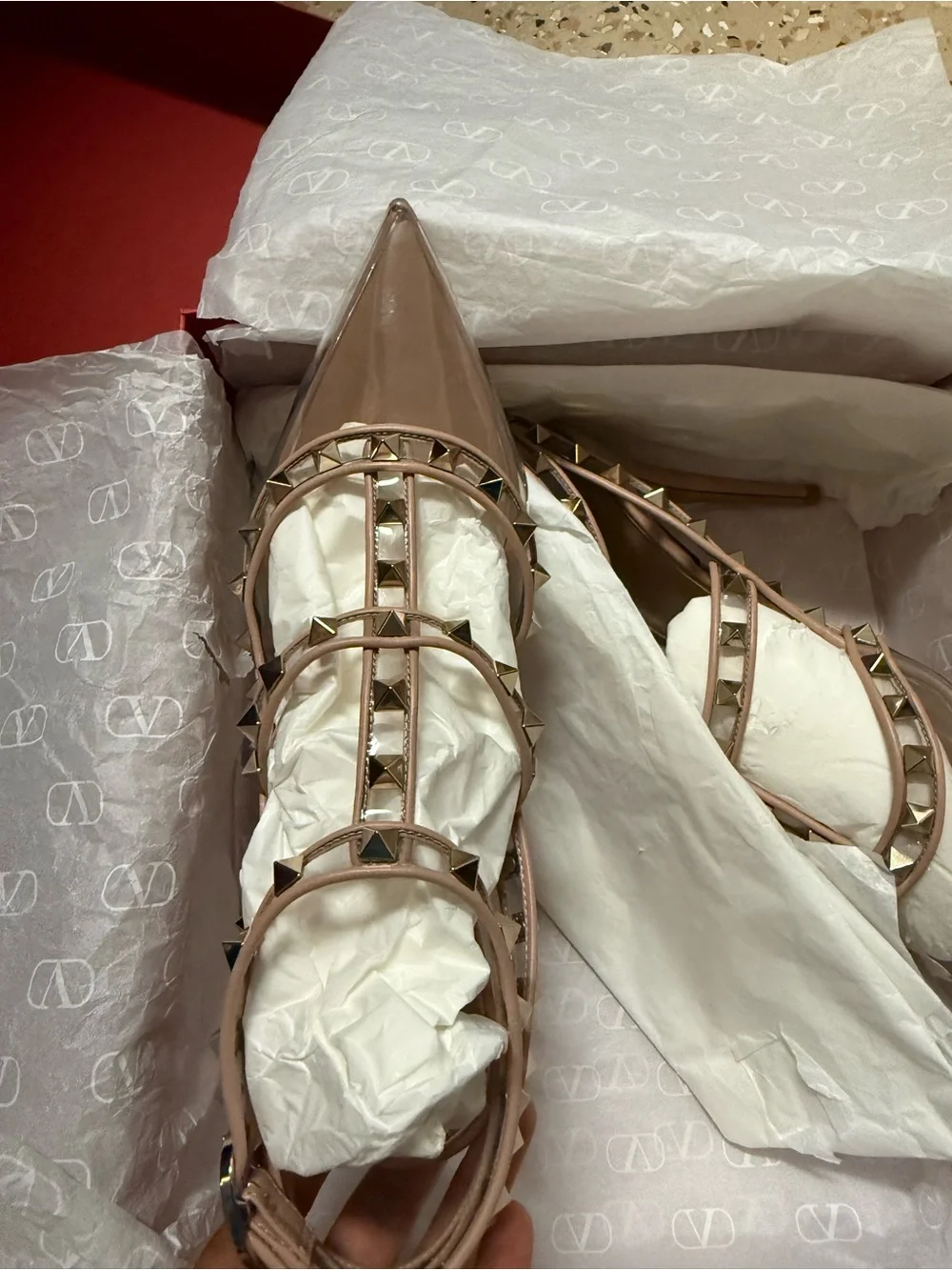 Valentino Garavani Red Kids Ankle Boots Box